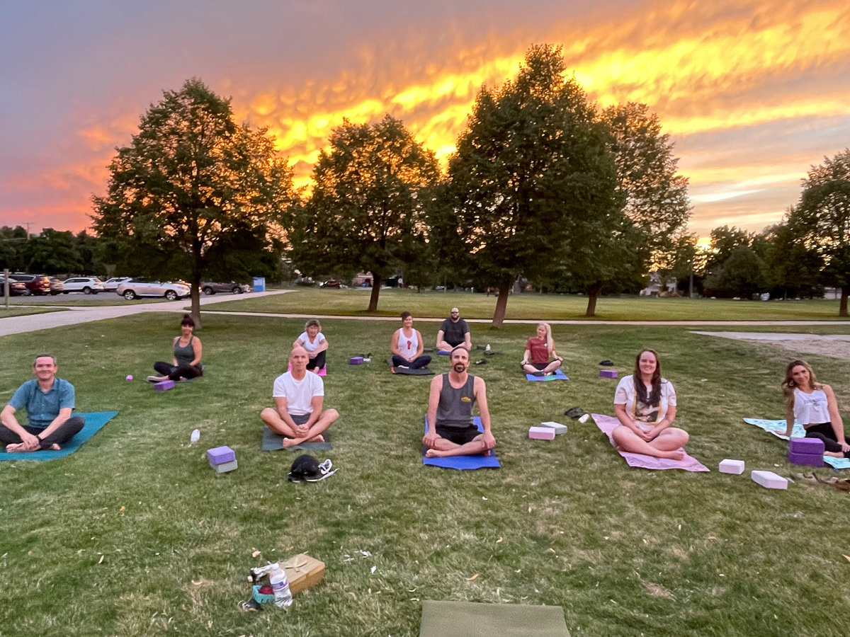 Woman practicing yoga in a peaceful setting