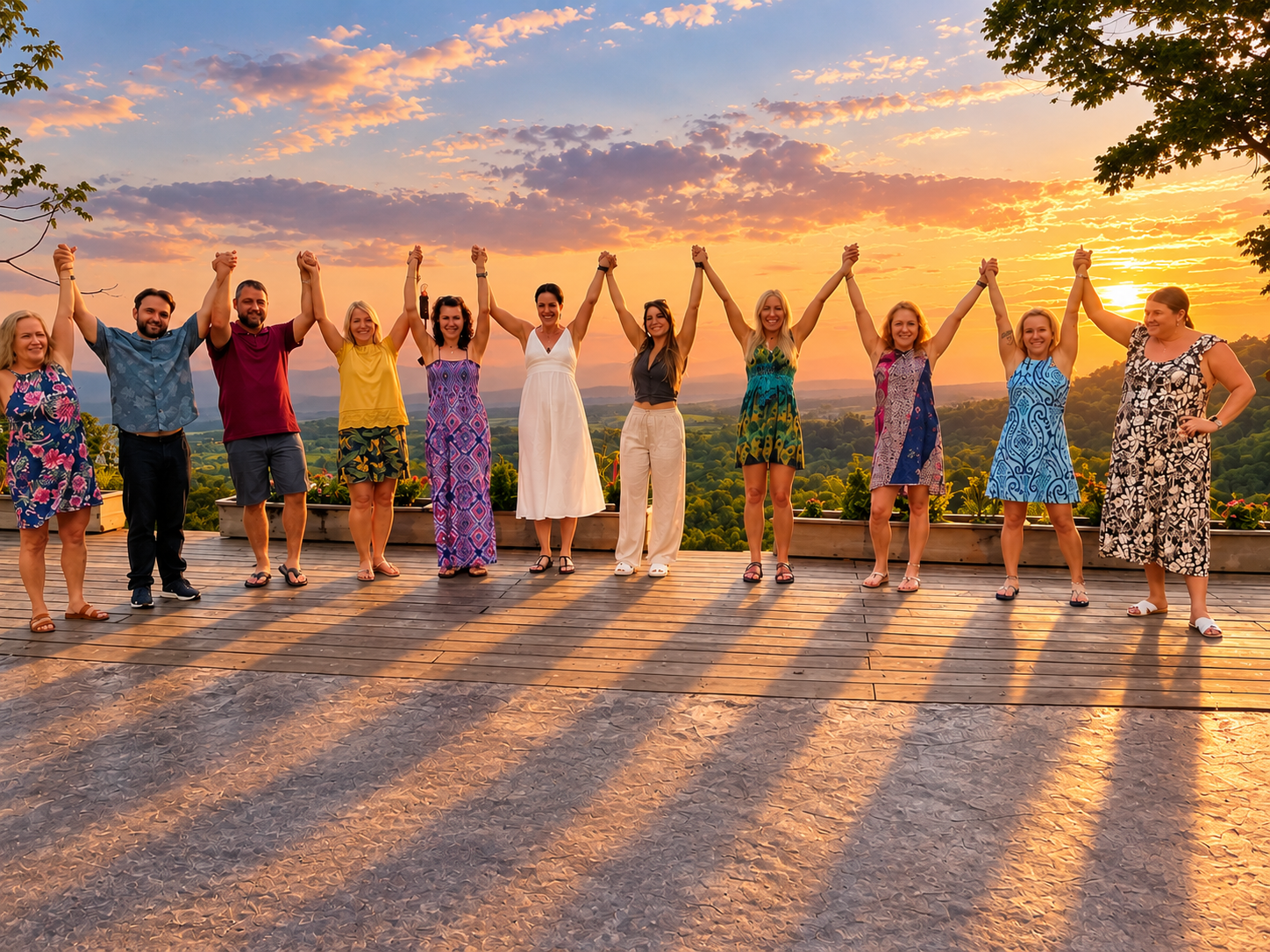 Daily yoga practice in natural setting