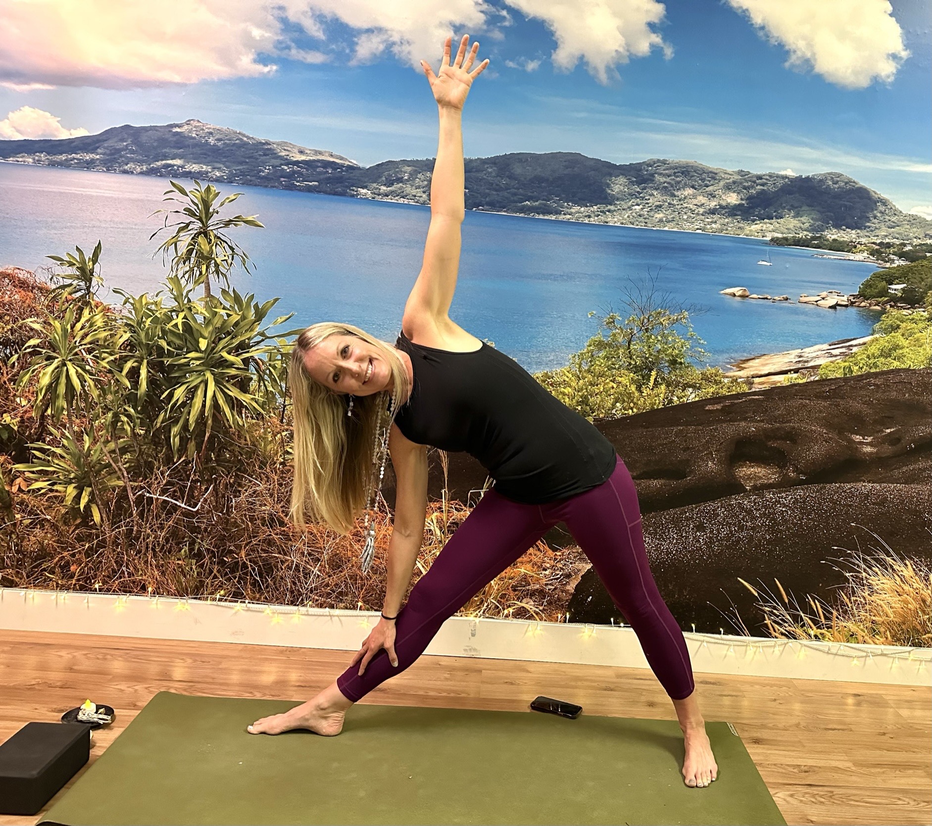 Woman practicing yoga in a peaceful setting