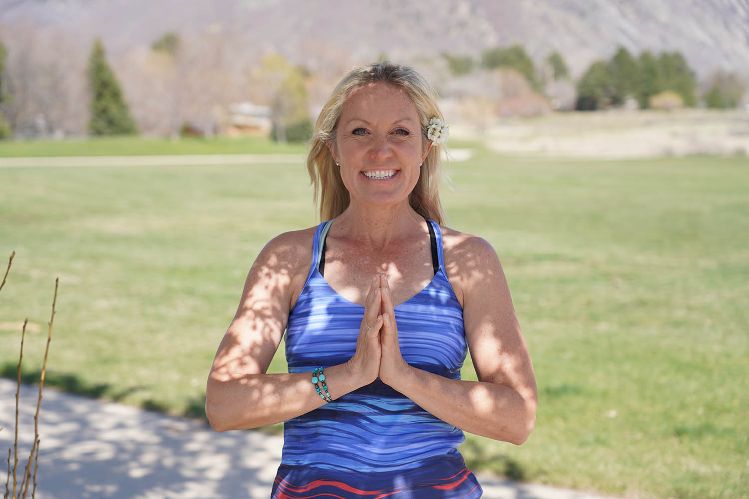 Yoga teacher in Utah field